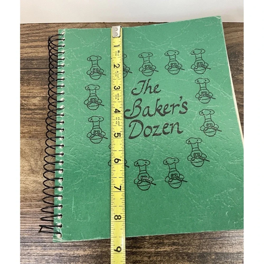 Baker's Dozen Cook Book Cookbook Waverly Iowa 13 Member Group Green Cover Spiral